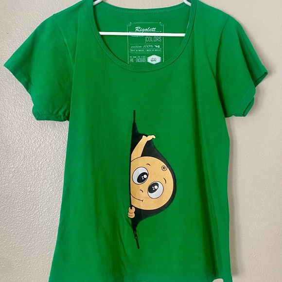 Tops - Maternity Green T-Shirt with Baby Print